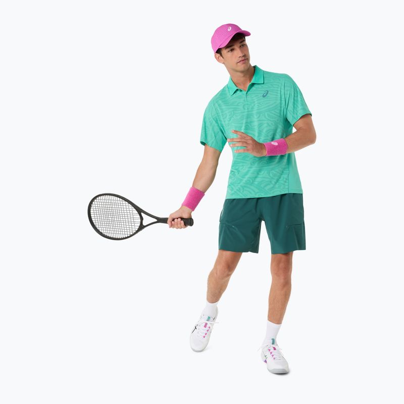 Tricou de tenis pentru bărbați ASICS Match Jacquard Polo Aurora Green 2