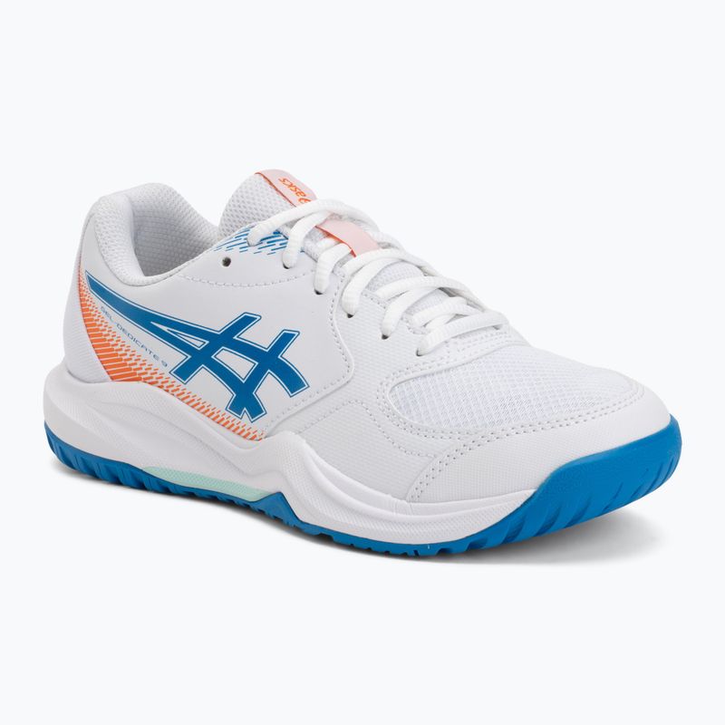 Încălțăminte de tenis pentru copii ASICS Gel-Dedicate 9 GS white/directoire blue