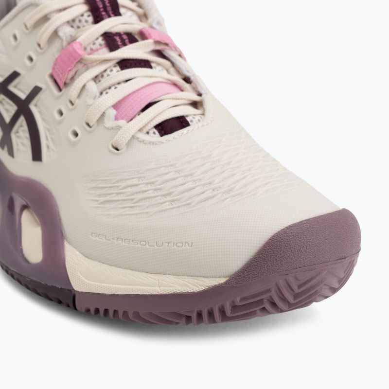 Încălțăminte de tenis pentru femei ASICS Gel-Resolution X Clay soft oat/dark aubergine 7