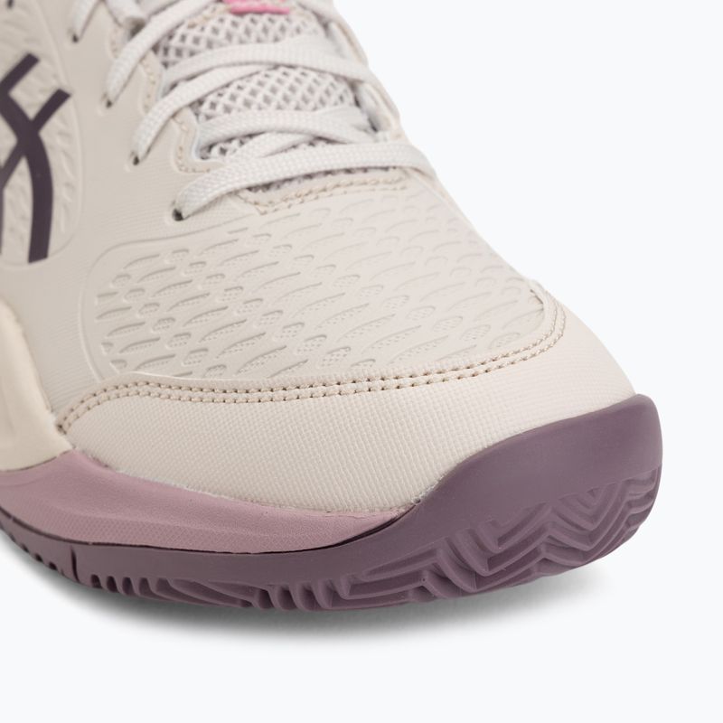 Încălțăminte de tenis pentru copii ASICS Gel-Resolution X GS Clay soft oat/dark aubergine 7