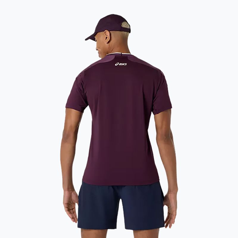 Tricou de tenis pentru bărbați ASICS Match Jacquard dark aubergine 3
