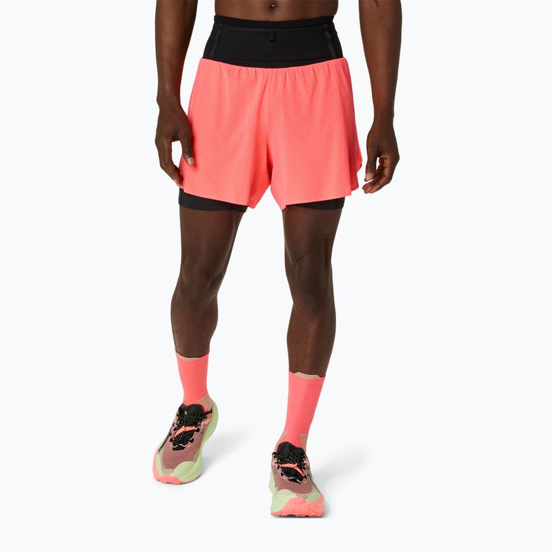 Pantaloni scurți de alergare pentru bărbați ASICS Fujitrail Elite blazing coral