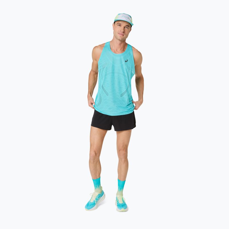 Tricou de alergare pentru bărbați ASICS Metarun Singlet energy aqua 2