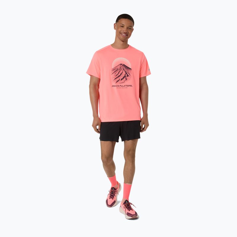 Tricou de alergare pentru bărbați Asics Fujitrail Logo Ss Top Sun Coral 2