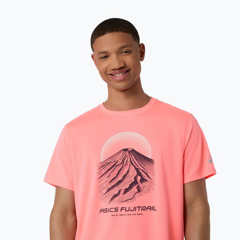 Tricou de alergare pentru bărbați Asics Fujitrail Logo Ss Top Sun Coral 5