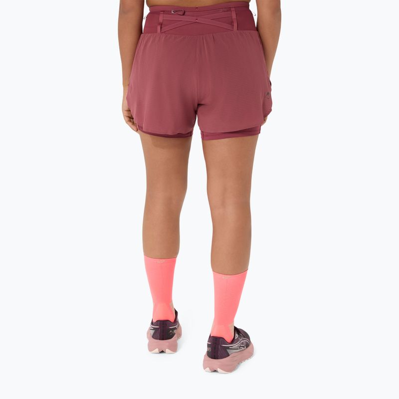 Pantaloni scurți de alergare pentru femei ASICS Fujitrail Elite brisket red 3