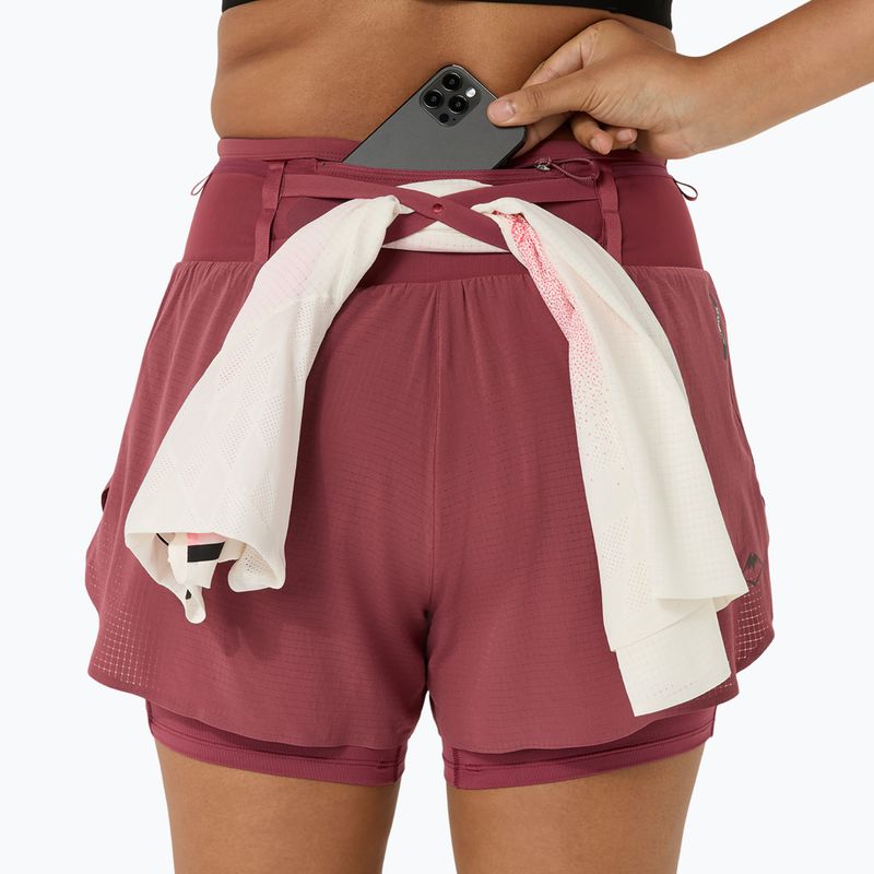 Pantaloni scurți de alergare pentru femei ASICS Fujitrail Elite brisket red 7