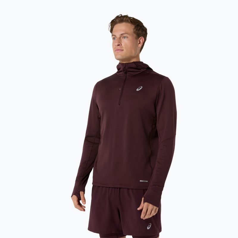 Bluză de alergare pentru bărbați ASICS Road Winter Ls Hoodie dark currant 4