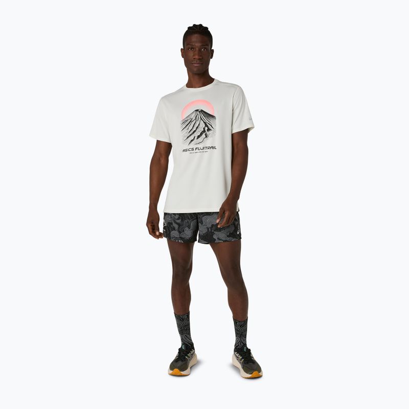 Tricou de alergare pentru bărbați Asics Fujitrail Logo Ss Top Cream 2