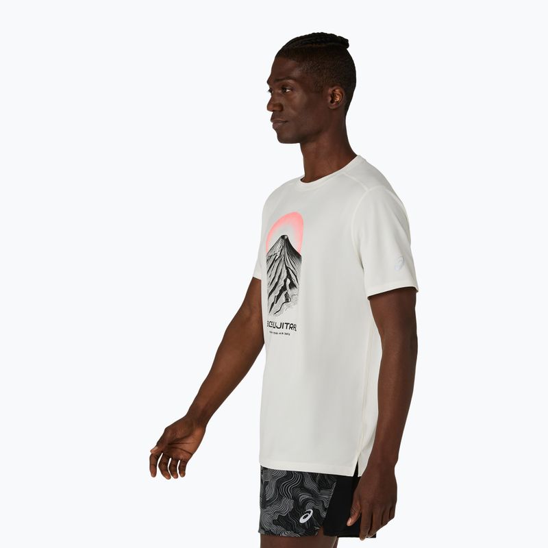 Tricou de alergare pentru bărbați Asics Fujitrail Logo Ss Top Cream 4