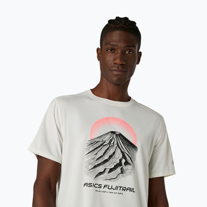Tricou de alergare pentru bărbați Asics Fujitrail Logo Ss Top Cream 5