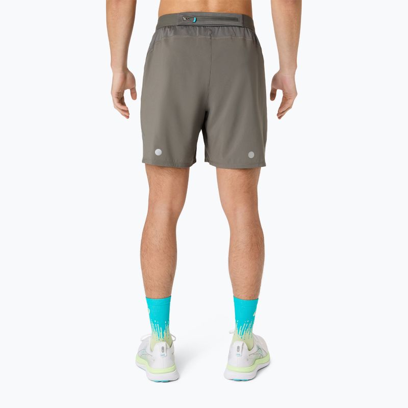 Pantaloni scurți de alergare pentru bărbați Asics Road 2-N-1 7In Short Truffle Grey 3