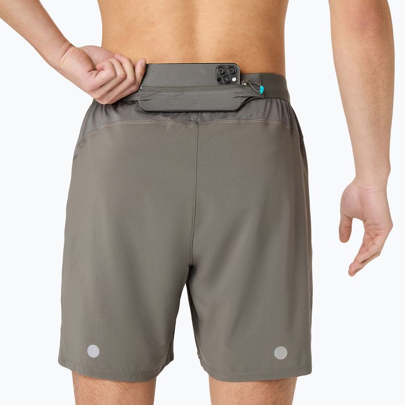 Pantaloni scurți de alergare pentru bărbați Asics Road 2-N-1 7In Short Truffle Grey 5