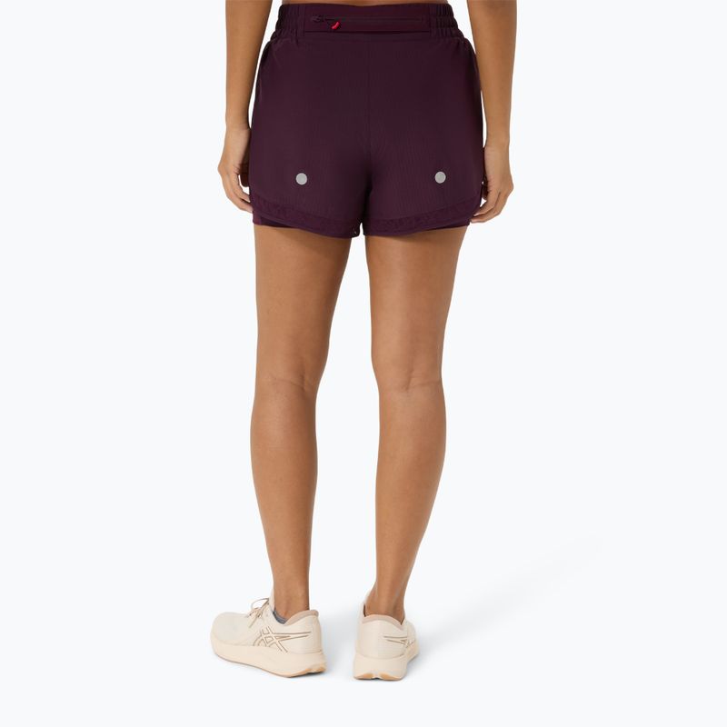 Pantaloni scurți de alergare pentru femei ASICS Nagino Run 2-N-1 dark aubergine 3