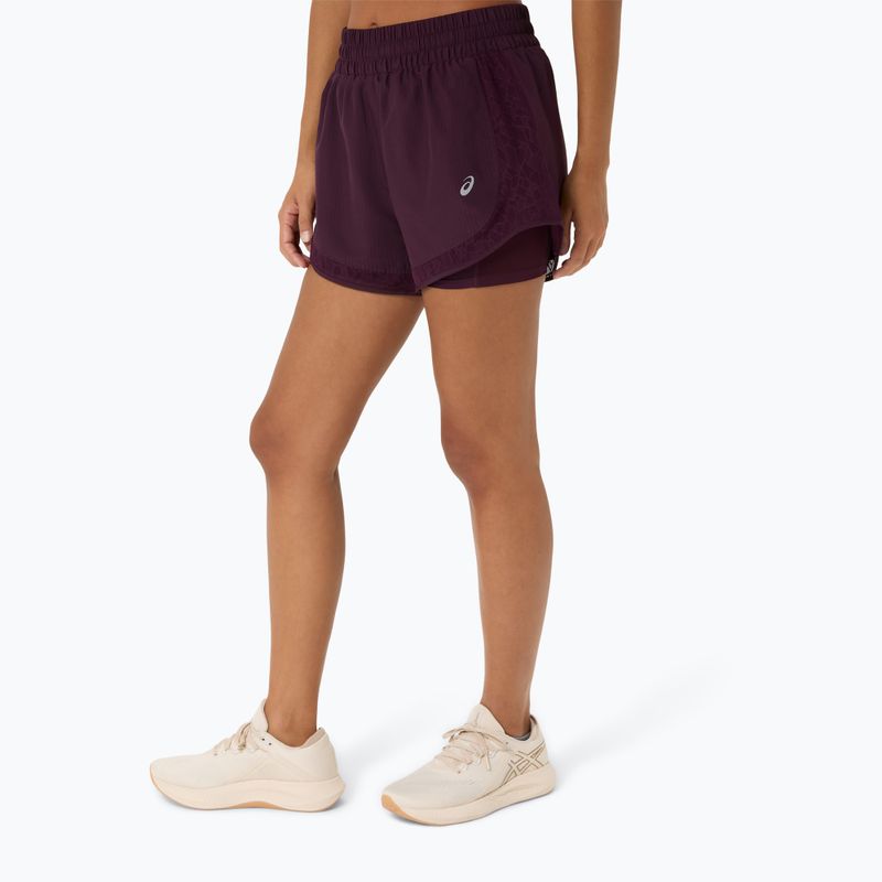 Pantaloni scurți de alergare pentru femei ASICS Nagino Run 2-N-1 dark aubergine 4
