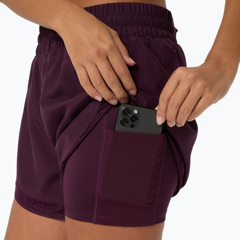 Pantaloni scurți de alergare pentru femei ASICS Nagino Run 2-N-1 dark aubergine 6