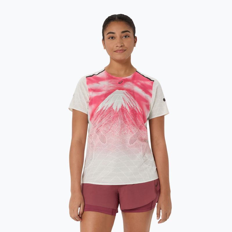 Tricou de alergare pentru femei ASICS Fujitrail Elite Graphic crem