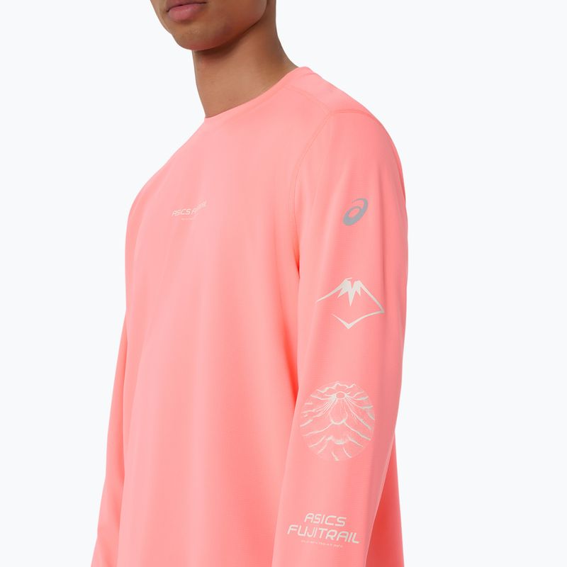 Longsleeve de alergare pentru bărbați Asics Fujitrail Logo Ls Top Sun Coral 6
