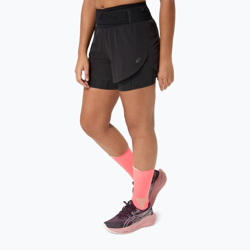 Pantaloni scurți de alergare pentru femei ASICS Fujitrail Elite performance black 4