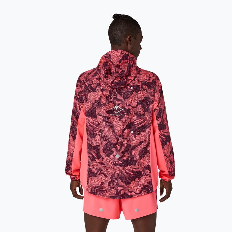 Geacă de alergare pentru bărbați Asics Fujitrail Packable Jacket blazing coral/dark aubergine 2