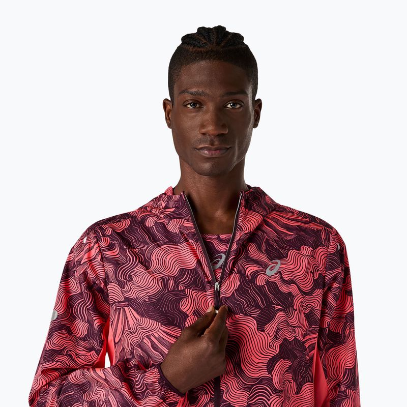 Geacă de alergare pentru bărbați Asics Fujitrail Packable Jacket blazing coral/dark aubergine 4