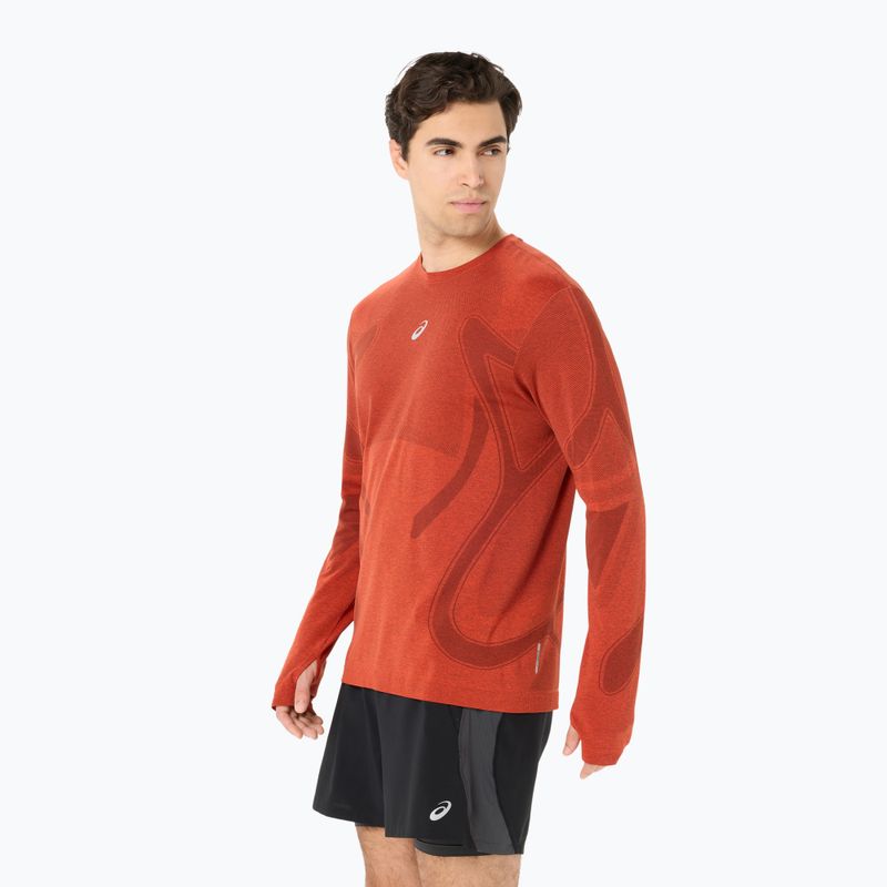 Longsleeve de alergare pentru bărbați ASICS Road Seamless Top singed red 3