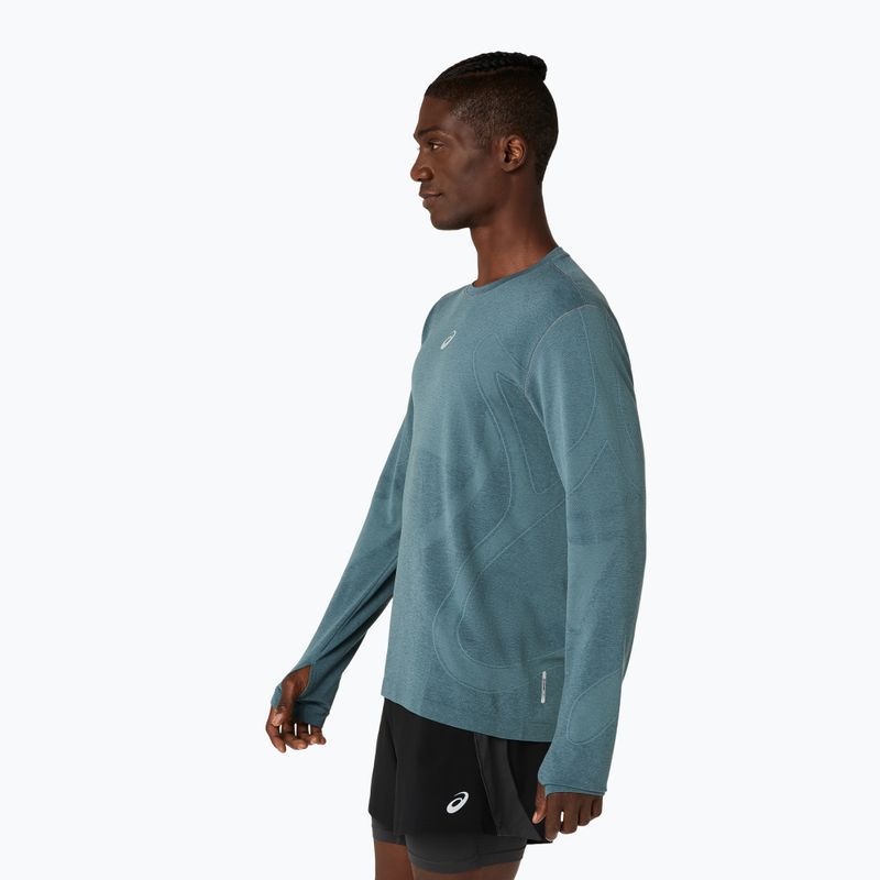 Longsleeve pentru alergare bărbați ASICS Road Seamless teal cețos 4