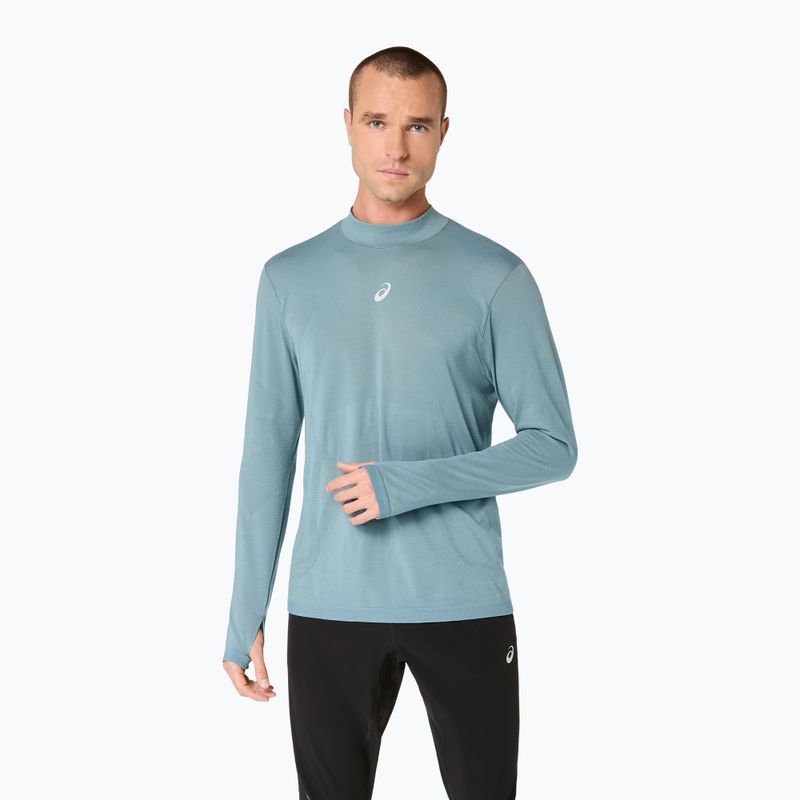 Bluză termoactivă pentru bărbați ASICS Road Winter Seamless Top foggy teal