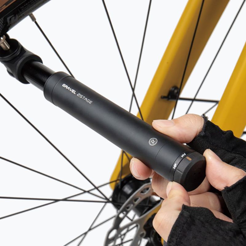 Pompă de bicicletă Topeak Gravel 2Stage neagră T-TGV-2STG 2