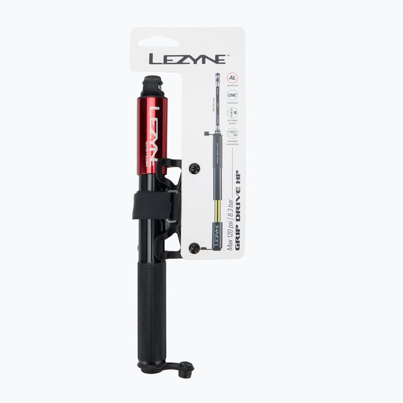 Pompă de bicicletă Lezyne Grip Drive HP M ABS FLEX 120psi red 4