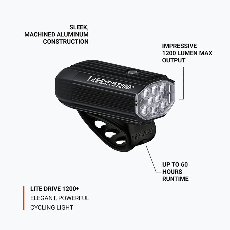 Far de bicicletă față Lezyne Lite Drive 1200+ Front satin black 4