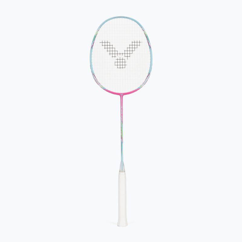 Rachetă de badminton VICTOR DriveX 6SP QM fluorescent rose-red/light blue