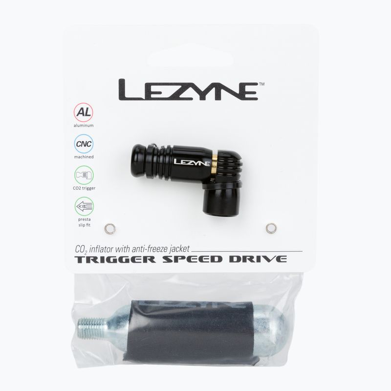 LEZYNE TRIGGER SPEED DRIVE Gonflajator pentru biciclete alimentat cu CO2 + 1x cartuș negru LZN-1-C2-TRSDR-V104