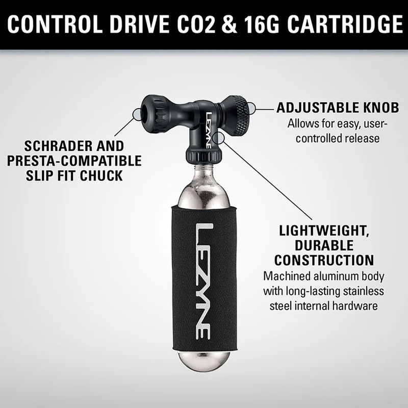 Pompă pentru bicicletă Lezyne Control Drive CO2 + 1 x cartridge 25 g gloss black 3