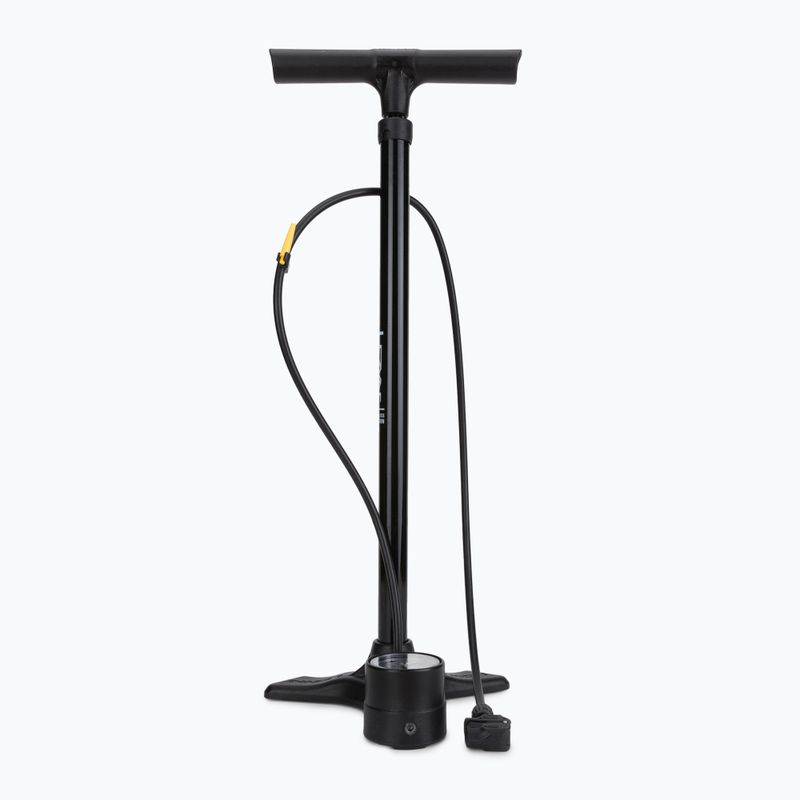 Pompă de bicicletă LEZYNE MACRO FLOOR DV DUAL VALVE HEAD presta schrader 220psi negru LZN-1-FP-MAFL-V204