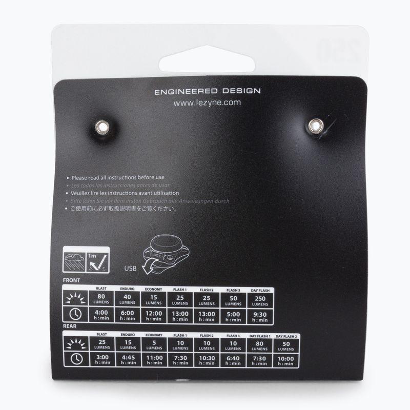 Set LEZYNE ZECTO DRIVE lampă de bicicletă față și spate, USB LZN-1-LED-8P-V304 2