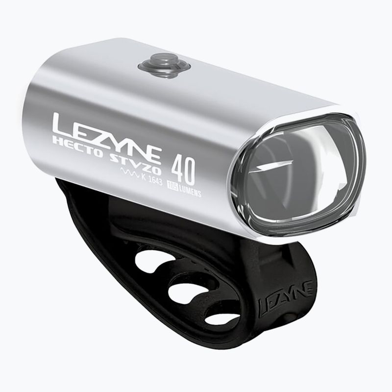 Far de bicicletă față Lezyne Hecto Drive Stvzo 40 Front gloss silver