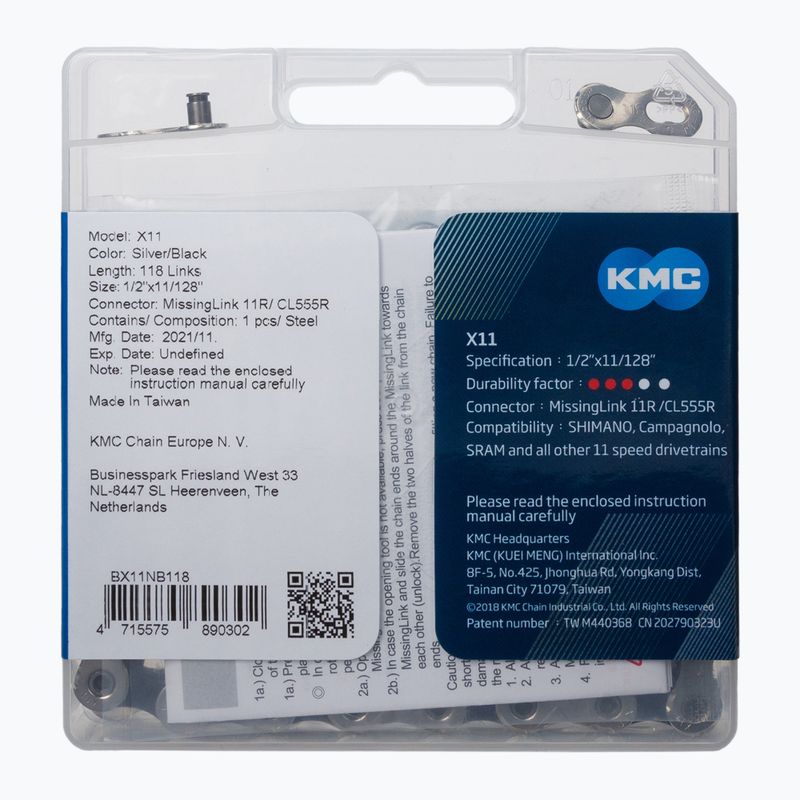Lanț KMC X11 X11 118 link 11rz argintiu BX11NB118 2