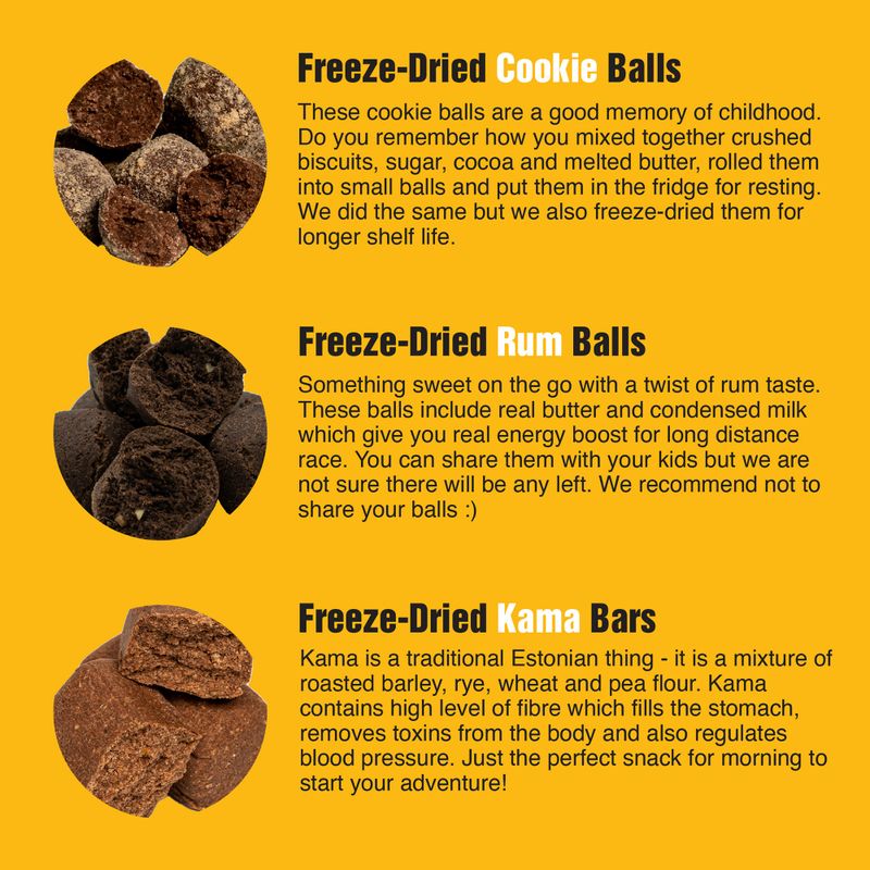 Gustare Tactical Foodpack Freeze Dried Rum Balls 40 g 3