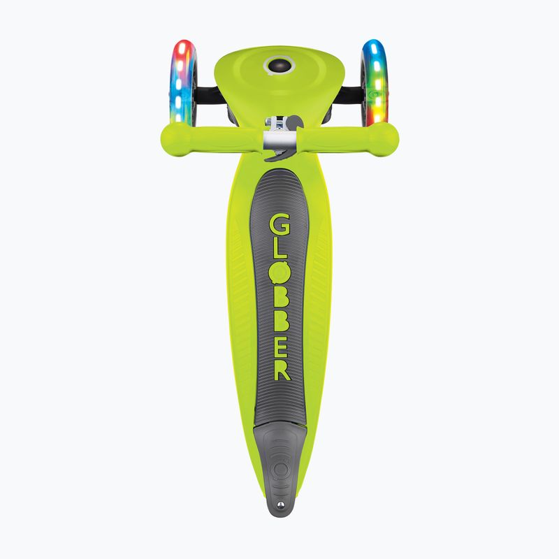 Trotinetă cu 3 roți pentru copii Globber Junior Foldable Lights lime green 4