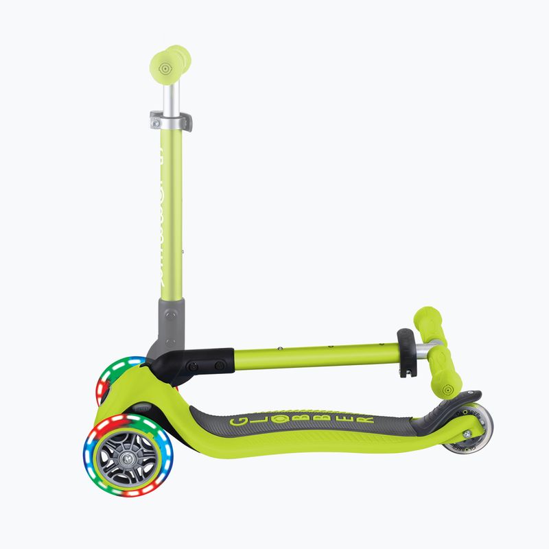 Trotinetă cu 3 roți pentru copii Globber Junior Foldable Lights lime green 6