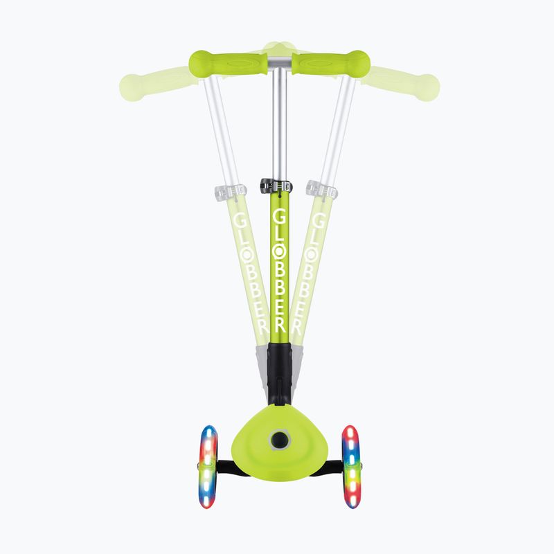 Trotinetă cu 3 roți pentru copii Globber Junior Foldable Lights lime green 8