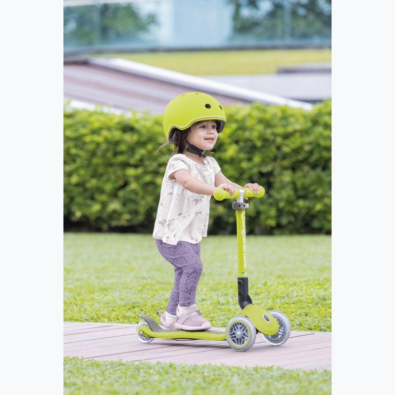 Trotinetă cu 3 roți pentru copii Globber Junior Foldable Lights lime green 9