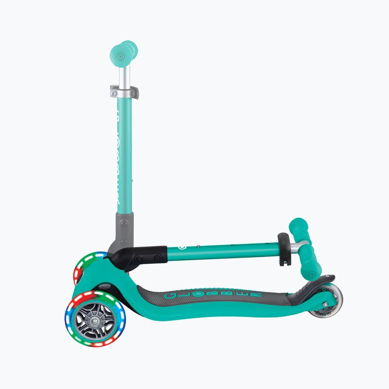 Trotinetă cu 3 roți pentru copii Globber Junior Foldable Lights dark emerald green 6