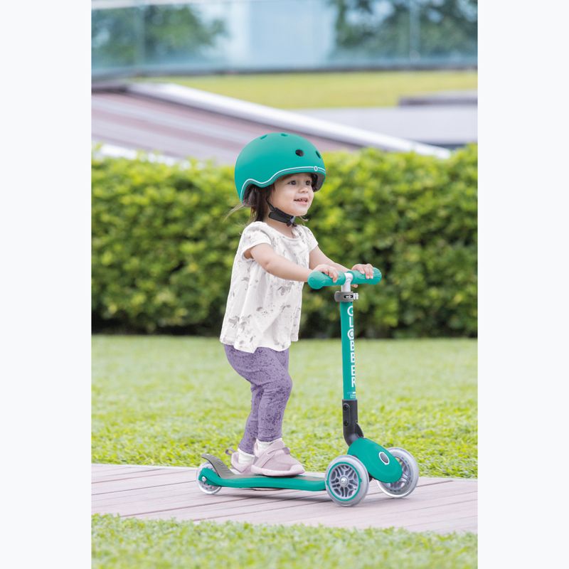 Trotinetă cu 3 roți pentru copii Globber Junior Foldable Lights dark emerald green 9