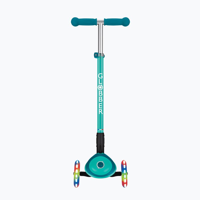 Trotinetă cu 3 roți pentru copii Globber Primo Foldable Plus Lights dark emerald green 4