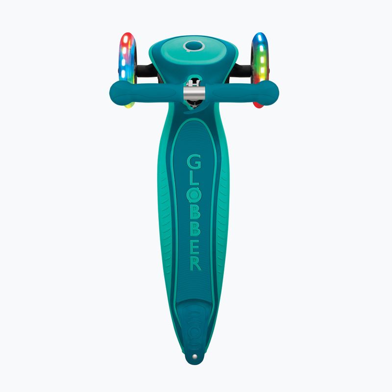 Trotinetă cu 3 roți pentru copii Globber Primo Foldable Plus Lights dark emerald green 5