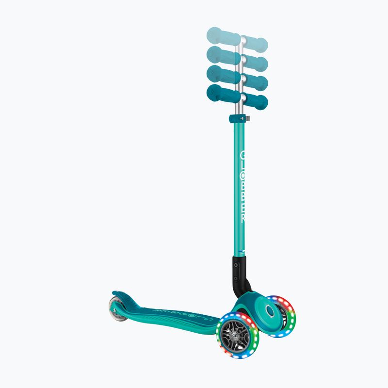 Trotinetă cu 3 roți pentru copii Globber Primo Foldable Plus Lights dark emerald green 7