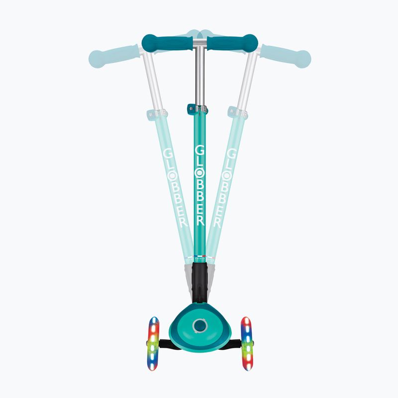 Trotinetă cu 3 roți pentru copii Globber Primo Foldable Plus Lights dark emerald green 8