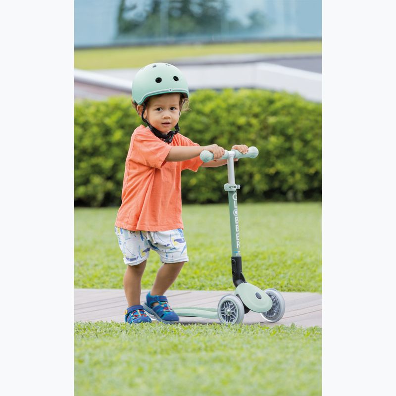 Trotinetă cu 3 roți pentru copii Globber Junior Foldable Lights Eco pistachio 9